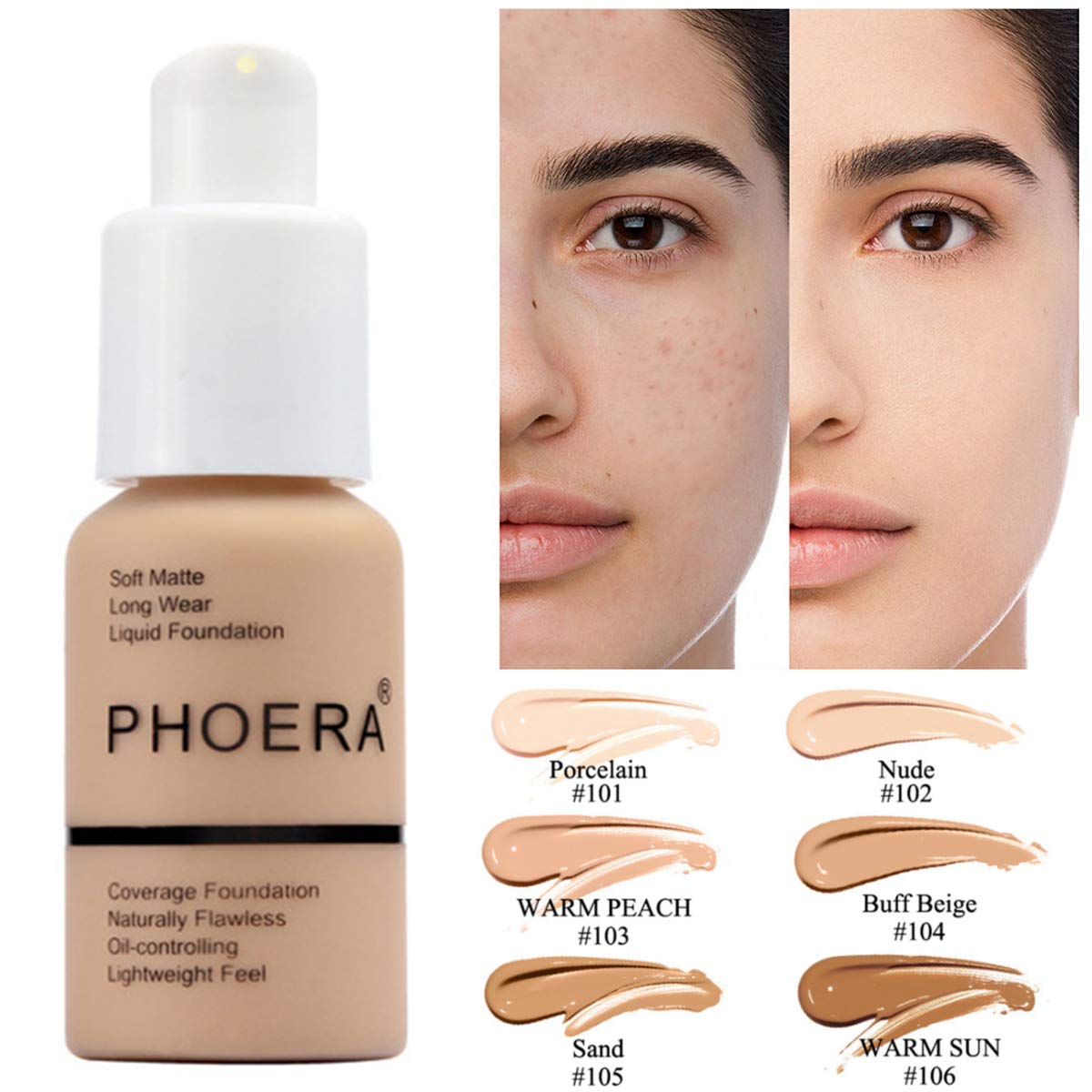 Purrelle Press-Type Oil Control Foundation Cream – Full Coverage Natural Matte Finish 